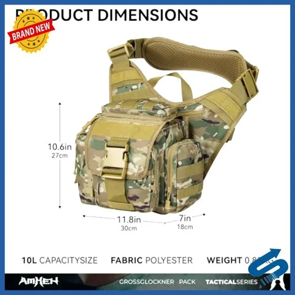 Tactical Messenger Bag Molle Crossbody Sling Backpack Waterproof Multiple